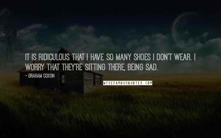 Graham Coxon Quotes: It is ridiculous that I have so many shoes I don't wear. I worry that they're sitting there, being sad.