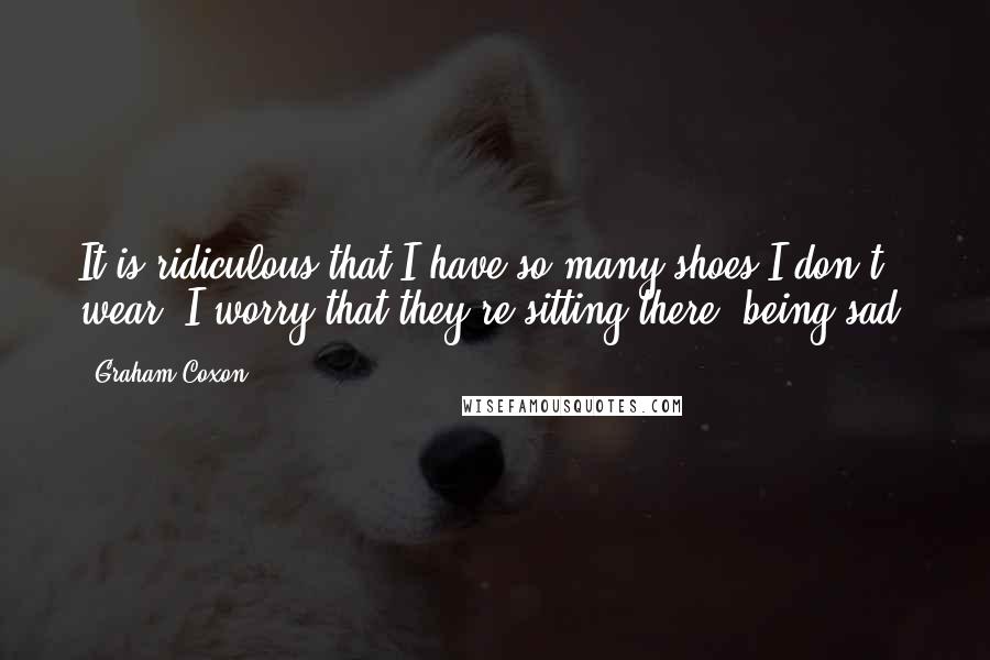 Graham Coxon Quotes: It is ridiculous that I have so many shoes I don't wear. I worry that they're sitting there, being sad.