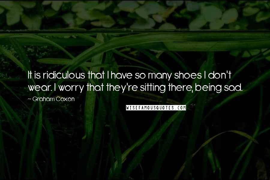 Graham Coxon Quotes: It is ridiculous that I have so many shoes I don't wear. I worry that they're sitting there, being sad.