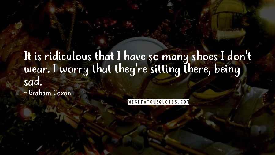 Graham Coxon Quotes: It is ridiculous that I have so many shoes I don't wear. I worry that they're sitting there, being sad.