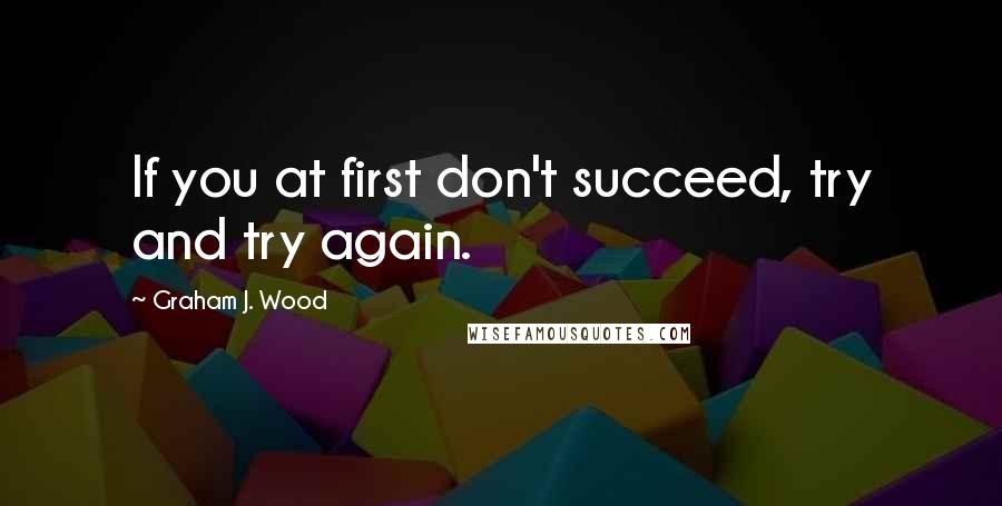 Graham J. Wood Quotes: If you at first don't succeed, try and try again.