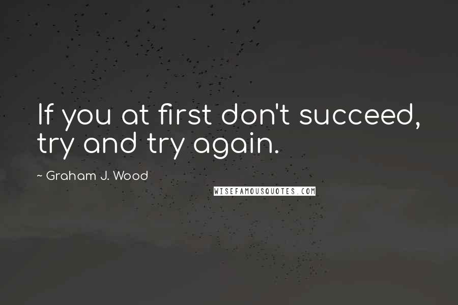 Graham J. Wood Quotes: If you at first don't succeed, try and try again.