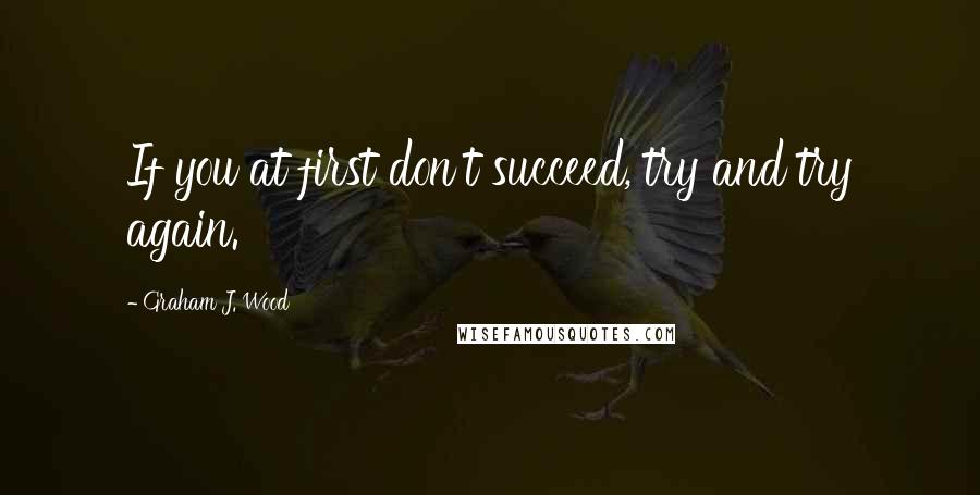 Graham J. Wood Quotes: If you at first don't succeed, try and try again.