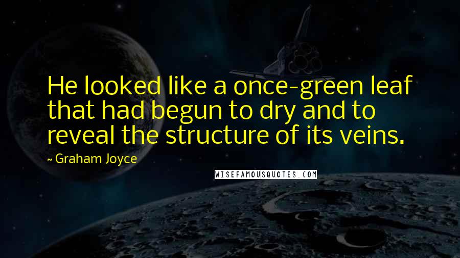 Graham Joyce Quotes: He looked like a once-green leaf that had begun to dry and to reveal the structure of its veins.