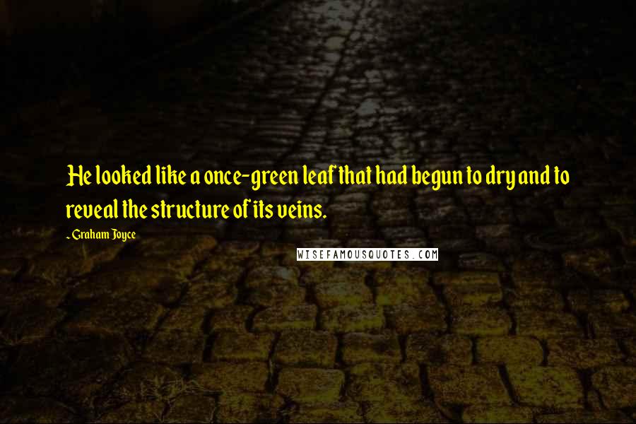 Graham Joyce Quotes: He looked like a once-green leaf that had begun to dry and to reveal the structure of its veins.