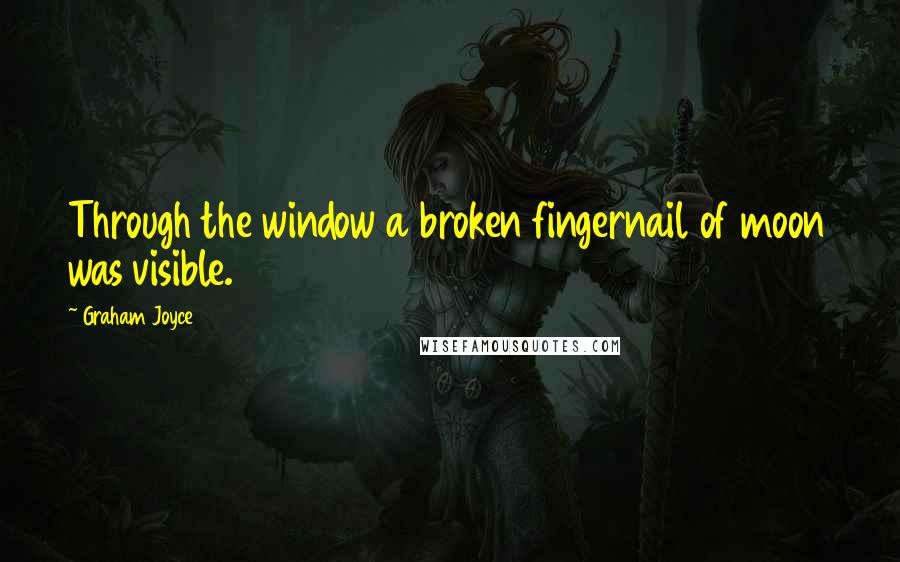 Graham Joyce Quotes: Through the window a broken fingernail of moon was visible.