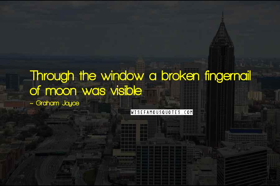 Graham Joyce Quotes: Through the window a broken fingernail of moon was visible.