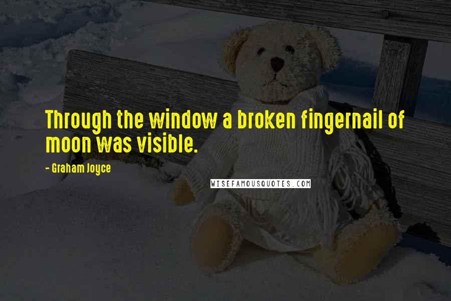 Graham Joyce Quotes: Through the window a broken fingernail of moon was visible.