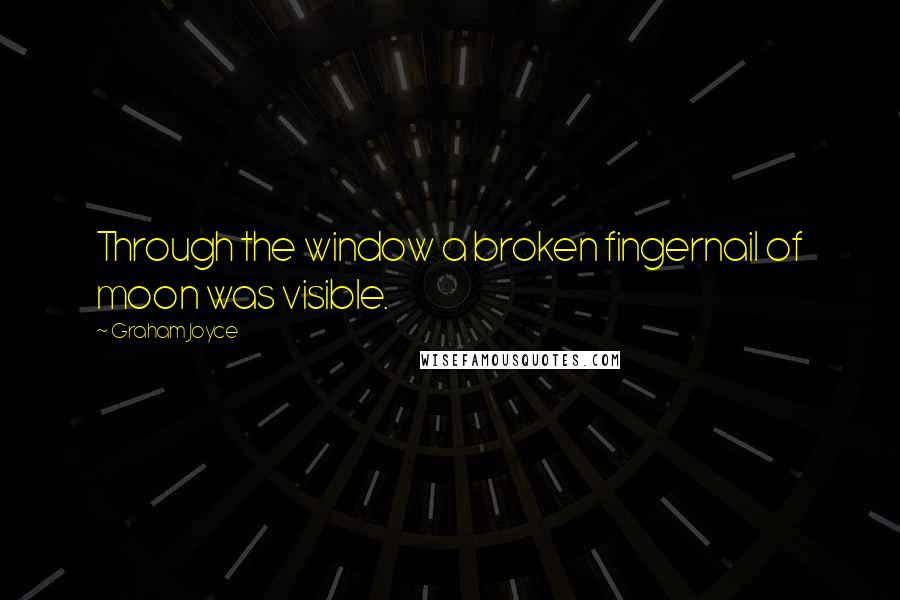 Graham Joyce Quotes: Through the window a broken fingernail of moon was visible.