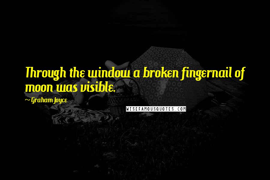 Graham Joyce Quotes: Through the window a broken fingernail of moon was visible.