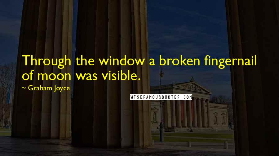 Graham Joyce Quotes: Through the window a broken fingernail of moon was visible.