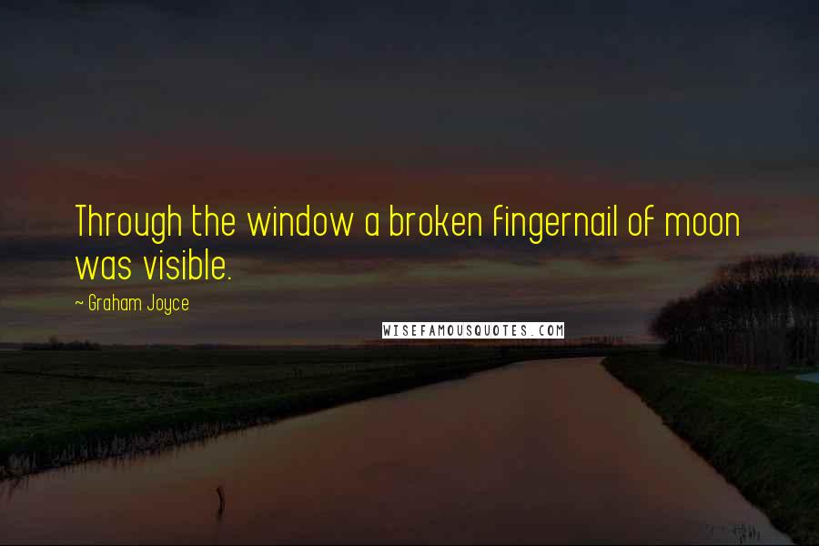 Graham Joyce Quotes: Through the window a broken fingernail of moon was visible.