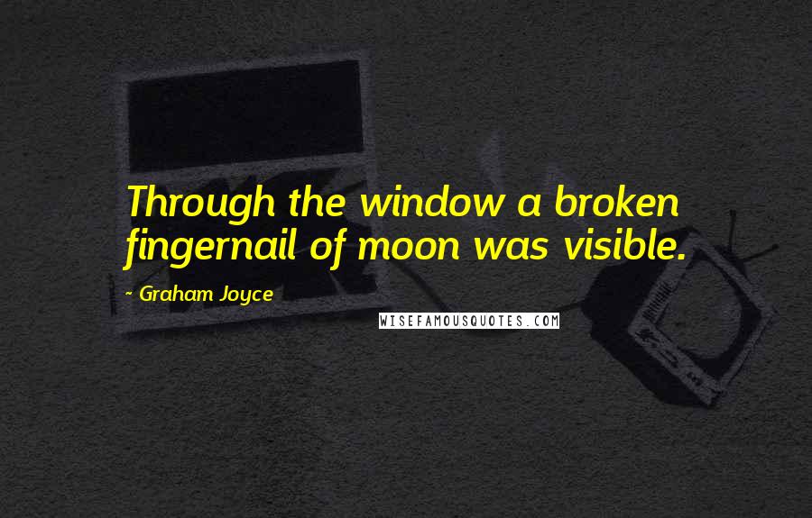 Graham Joyce Quotes: Through the window a broken fingernail of moon was visible.