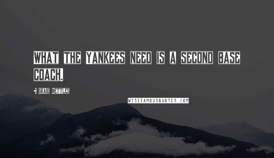 Graig Nettles Quotes: What the Yankees need is a second base coach.