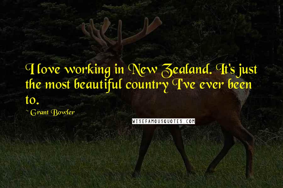 Grant Bowler Quotes: I love working in New Zealand. It's just the most beautiful country I've ever been to.