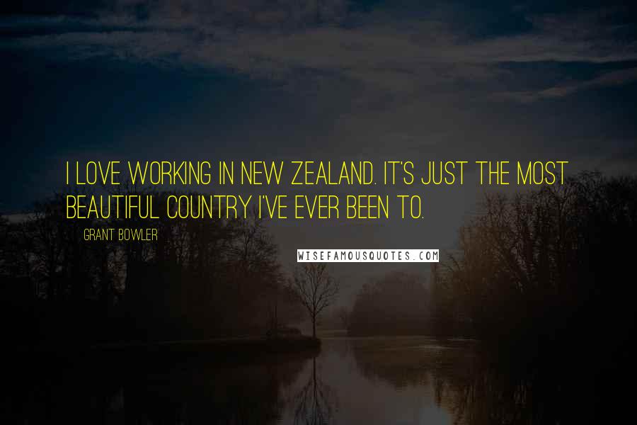 Grant Bowler Quotes: I love working in New Zealand. It's just the most beautiful country I've ever been to.