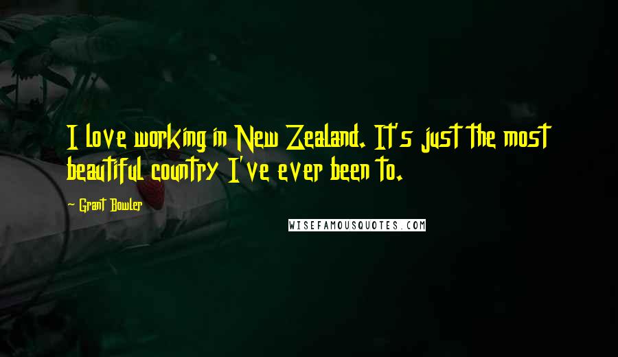 Grant Bowler Quotes: I love working in New Zealand. It's just the most beautiful country I've ever been to.