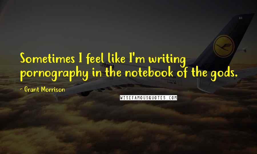 Grant Morrison Quotes: Sometimes I feel like I'm writing pornography in the notebook of the gods.