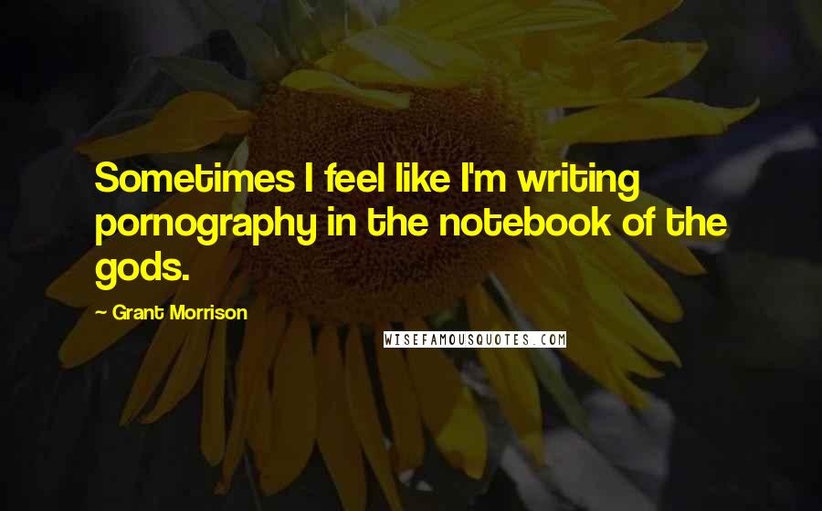 Grant Morrison Quotes: Sometimes I feel like I'm writing pornography in the notebook of the gods.