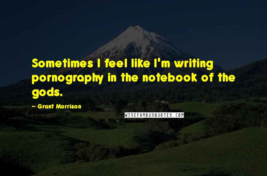 Grant Morrison Quotes: Sometimes I feel like I'm writing pornography in the notebook of the gods.