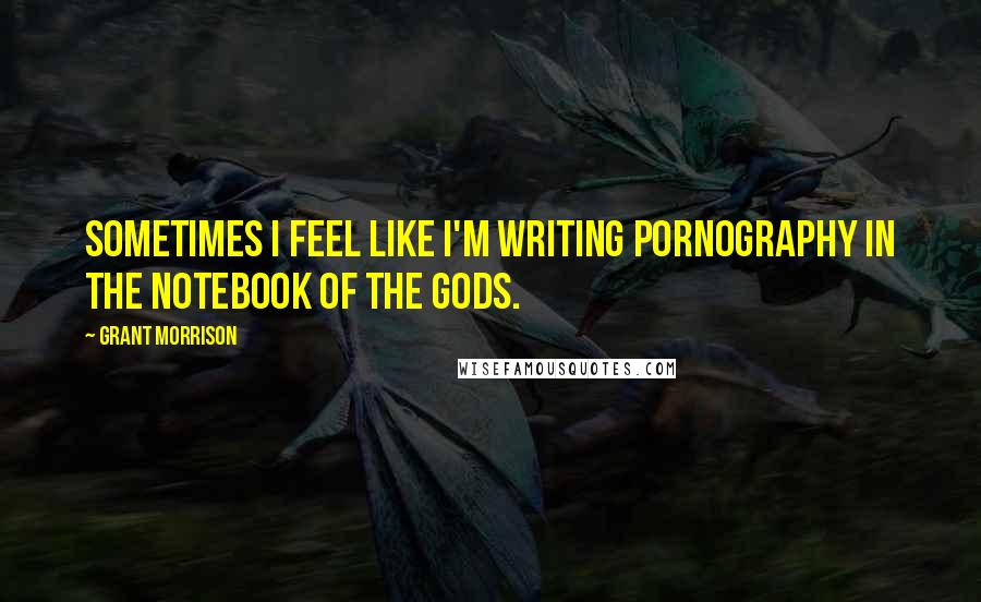 Grant Morrison Quotes: Sometimes I feel like I'm writing pornography in the notebook of the gods.