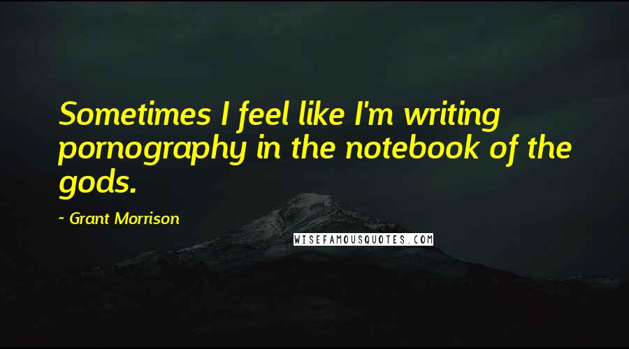 Grant Morrison Quotes: Sometimes I feel like I'm writing pornography in the notebook of the gods.