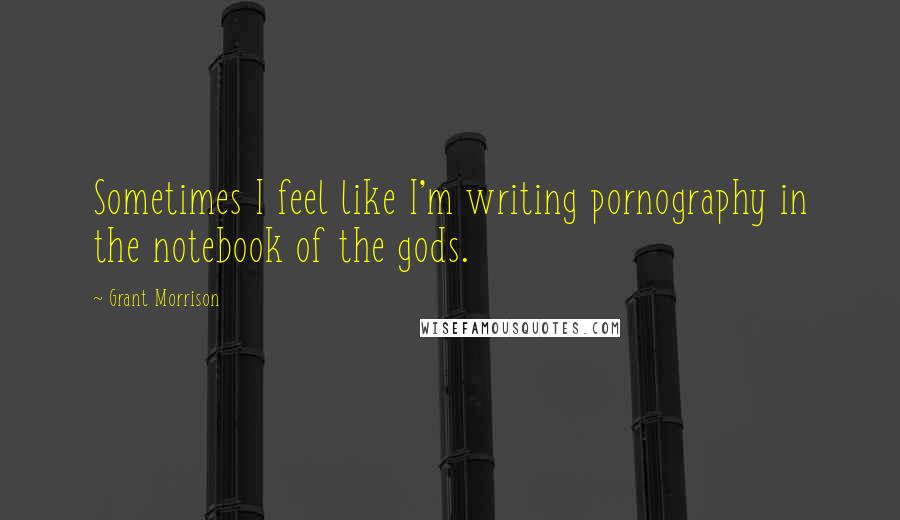 Grant Morrison Quotes: Sometimes I feel like I'm writing pornography in the notebook of the gods.