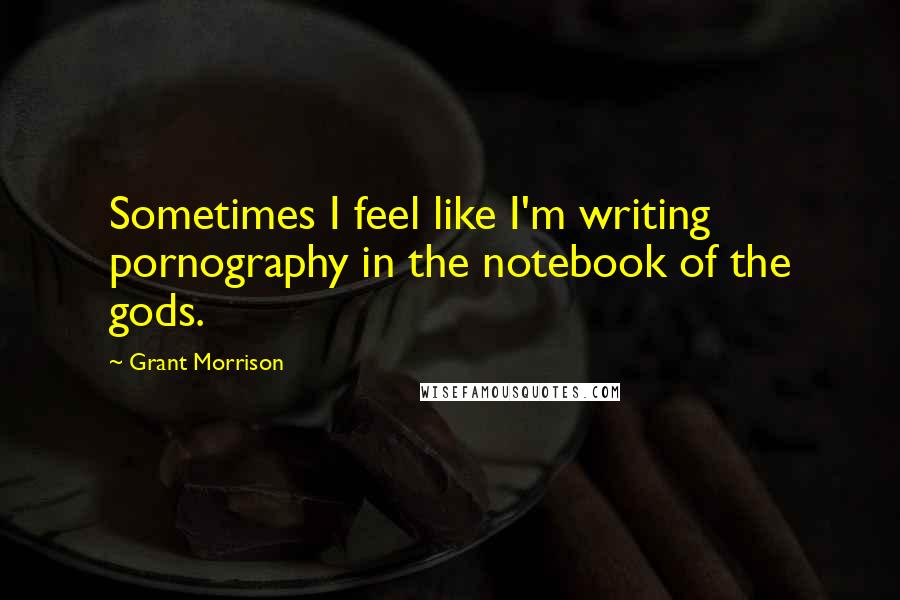 Grant Morrison Quotes: Sometimes I feel like I'm writing pornography in the notebook of the gods.