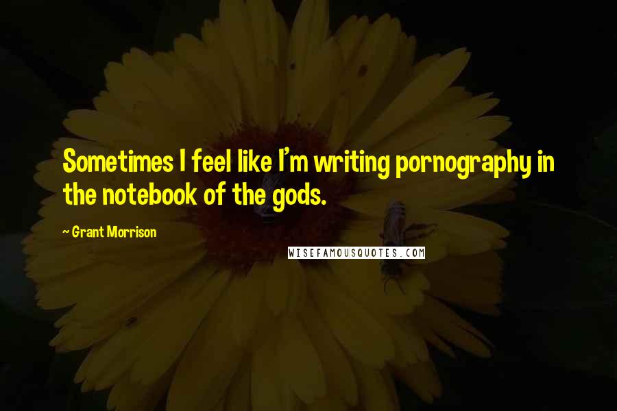 Grant Morrison Quotes: Sometimes I feel like I'm writing pornography in the notebook of the gods.