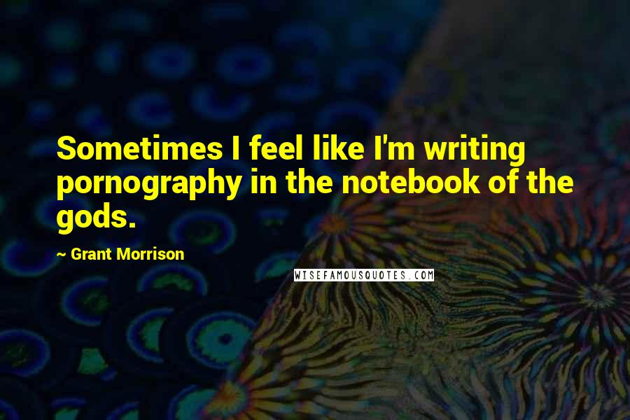Grant Morrison Quotes: Sometimes I feel like I'm writing pornography in the notebook of the gods.
