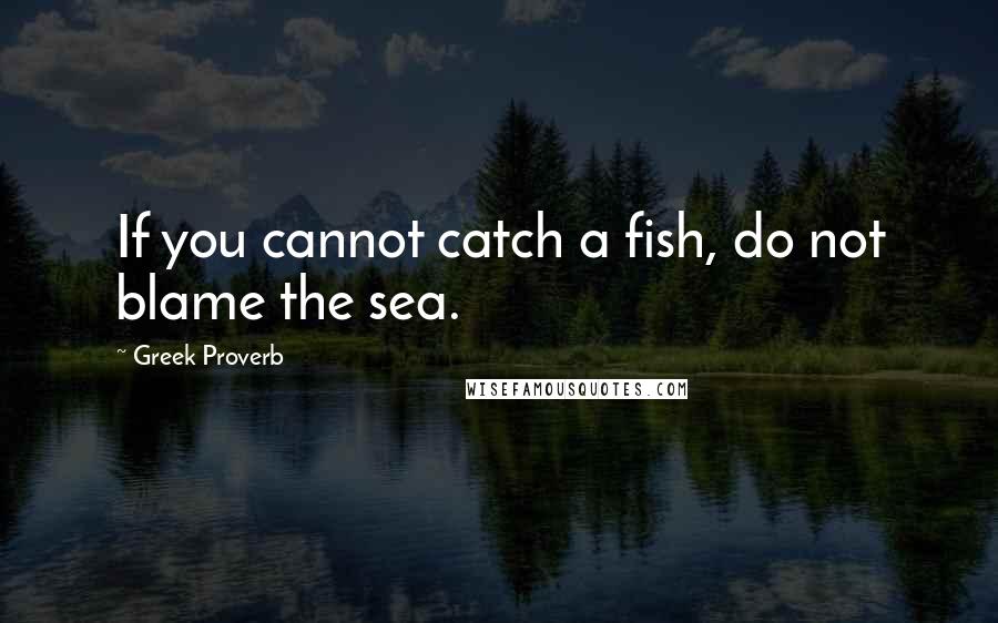 Greek Proverb Quotes: If you cannot catch a fish, do not blame the sea.