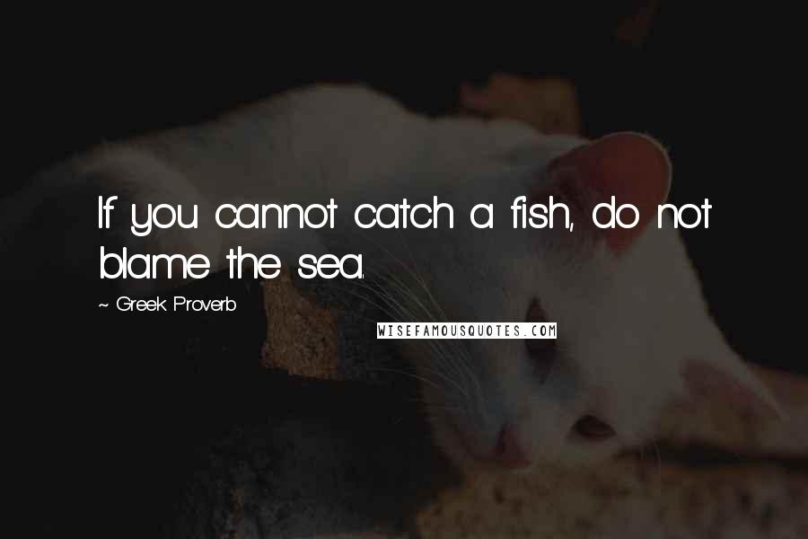 Greek Proverb Quotes: If you cannot catch a fish, do not blame the sea.