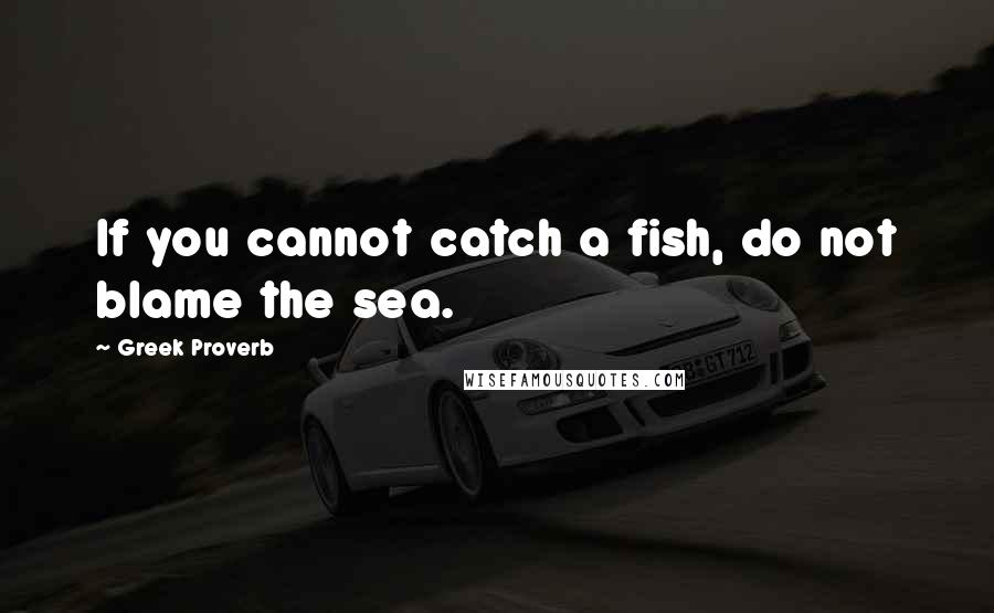 Greek Proverb Quotes: If you cannot catch a fish, do not blame the sea.