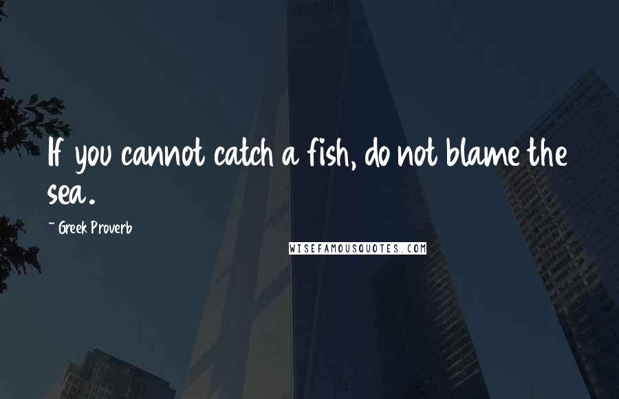 Greek Proverb Quotes: If you cannot catch a fish, do not blame the sea.