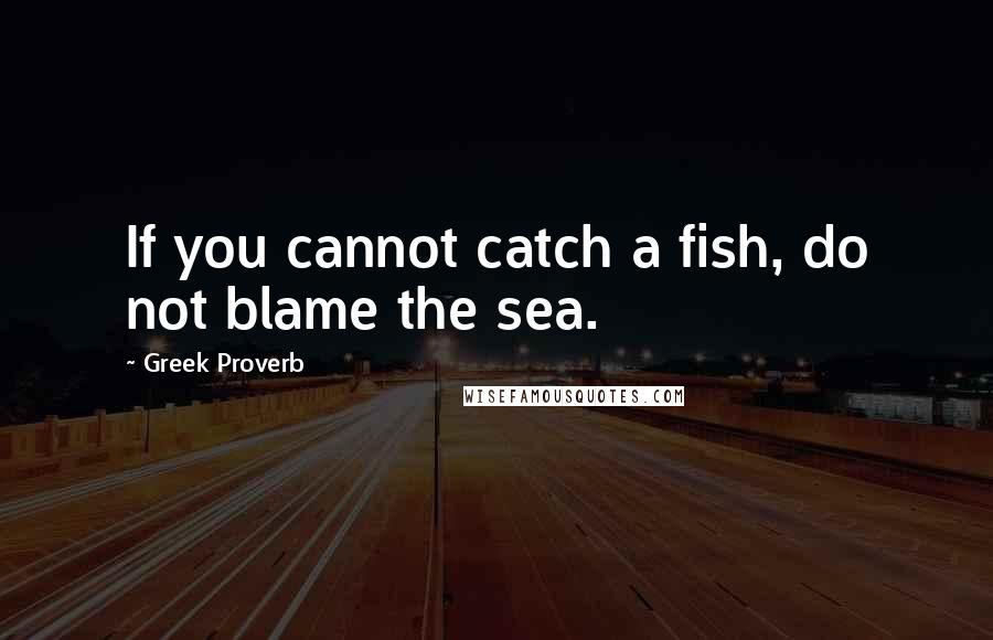 Greek Proverb Quotes: If you cannot catch a fish, do not blame the sea.