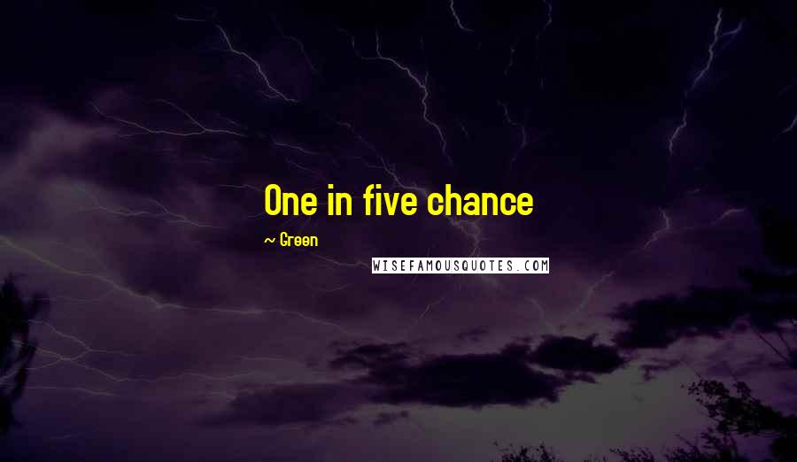 Green Quotes: One in five chance