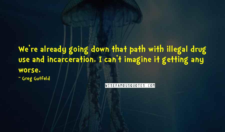 Greg Gutfeld Quotes: We're already going down that path with illegal drug use and incarceration. I can't imagine it getting any worse.