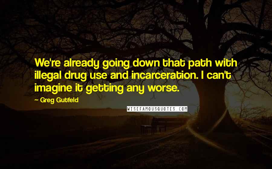 Greg Gutfeld Quotes: We're already going down that path with illegal drug use and incarceration. I can't imagine it getting any worse.