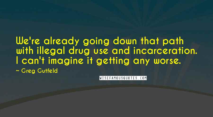 Greg Gutfeld Quotes: We're already going down that path with illegal drug use and incarceration. I can't imagine it getting any worse.