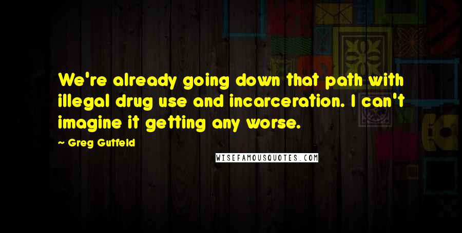 Greg Gutfeld Quotes: We're already going down that path with illegal drug use and incarceration. I can't imagine it getting any worse.