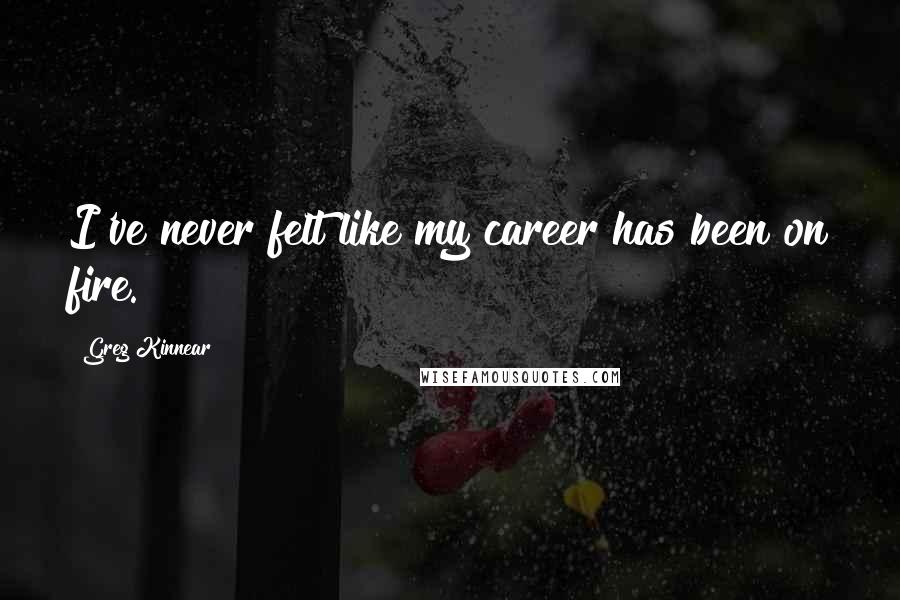 Greg Kinnear Quotes: I've never felt like my career has been on fire.