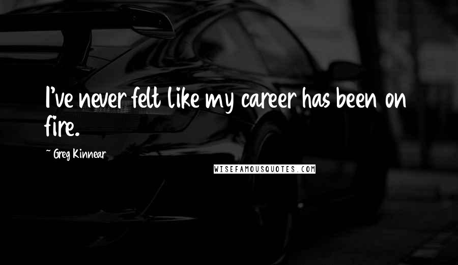 Greg Kinnear Quotes: I've never felt like my career has been on fire.