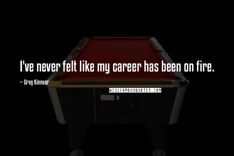 Greg Kinnear Quotes: I've never felt like my career has been on fire.