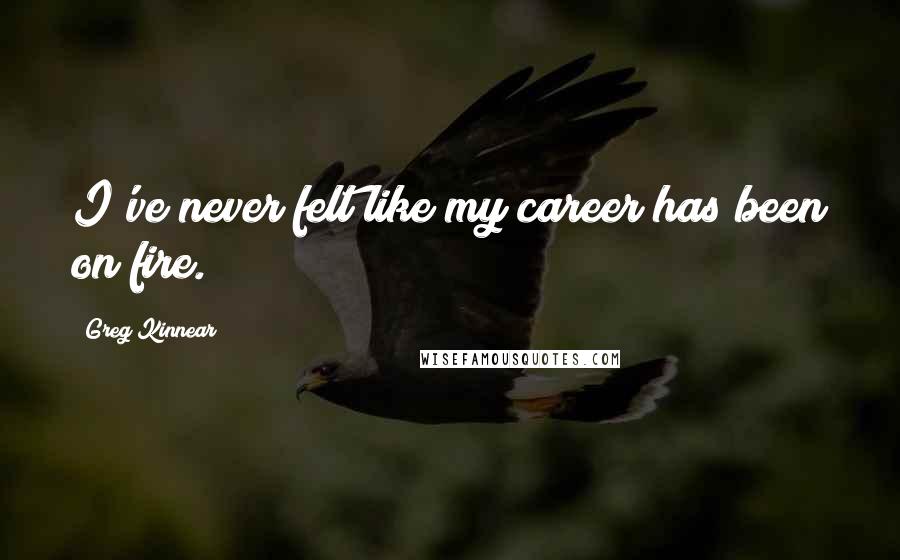 Greg Kinnear Quotes: I've never felt like my career has been on fire.