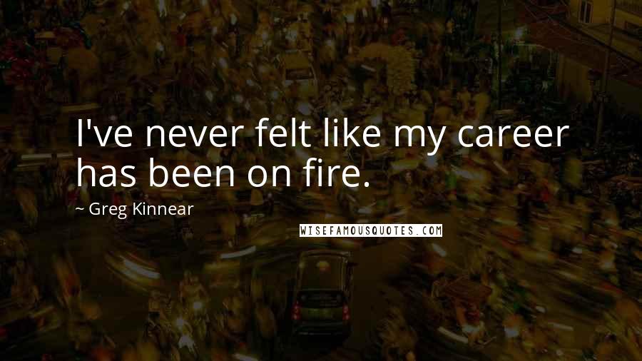 Greg Kinnear Quotes: I've never felt like my career has been on fire.