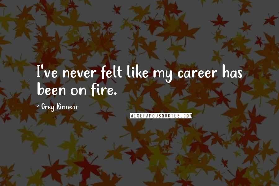 Greg Kinnear Quotes: I've never felt like my career has been on fire.