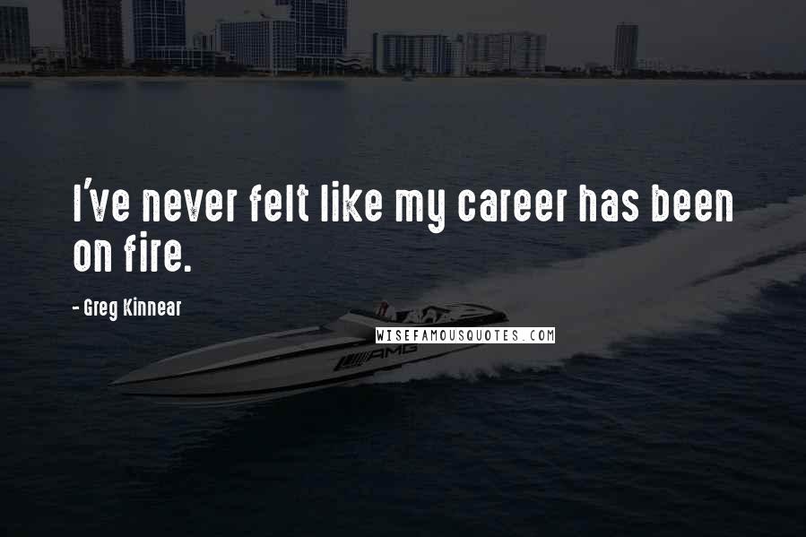 Greg Kinnear Quotes: I've never felt like my career has been on fire.