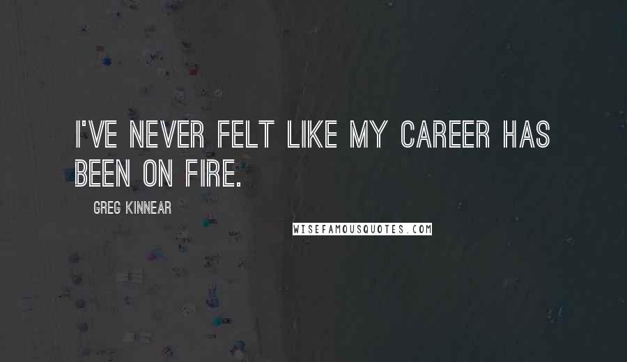 Greg Kinnear Quotes: I've never felt like my career has been on fire.