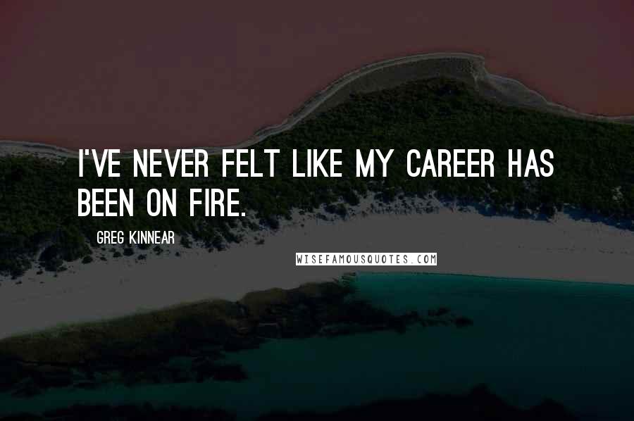Greg Kinnear Quotes: I've never felt like my career has been on fire.