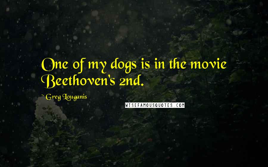 Greg Louganis Quotes: One of my dogs is in the movie Beethoven's 2nd.